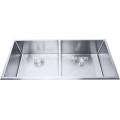 Undermount double bowl, R0 R10 R15 Radius,18 Guage 18/8 304 Stainless Steel Handmade Kitchen Sinks
